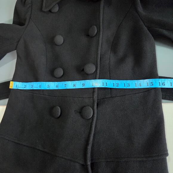 INC International Concepts Cotton Tiered Peplum Peacoat Black Multiple Flaws - Picture 6 of 12